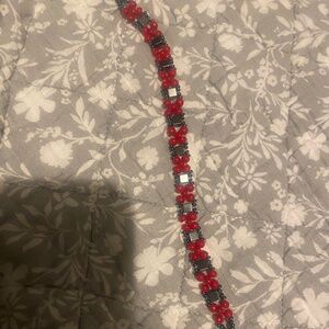Red and black beaded bracelet